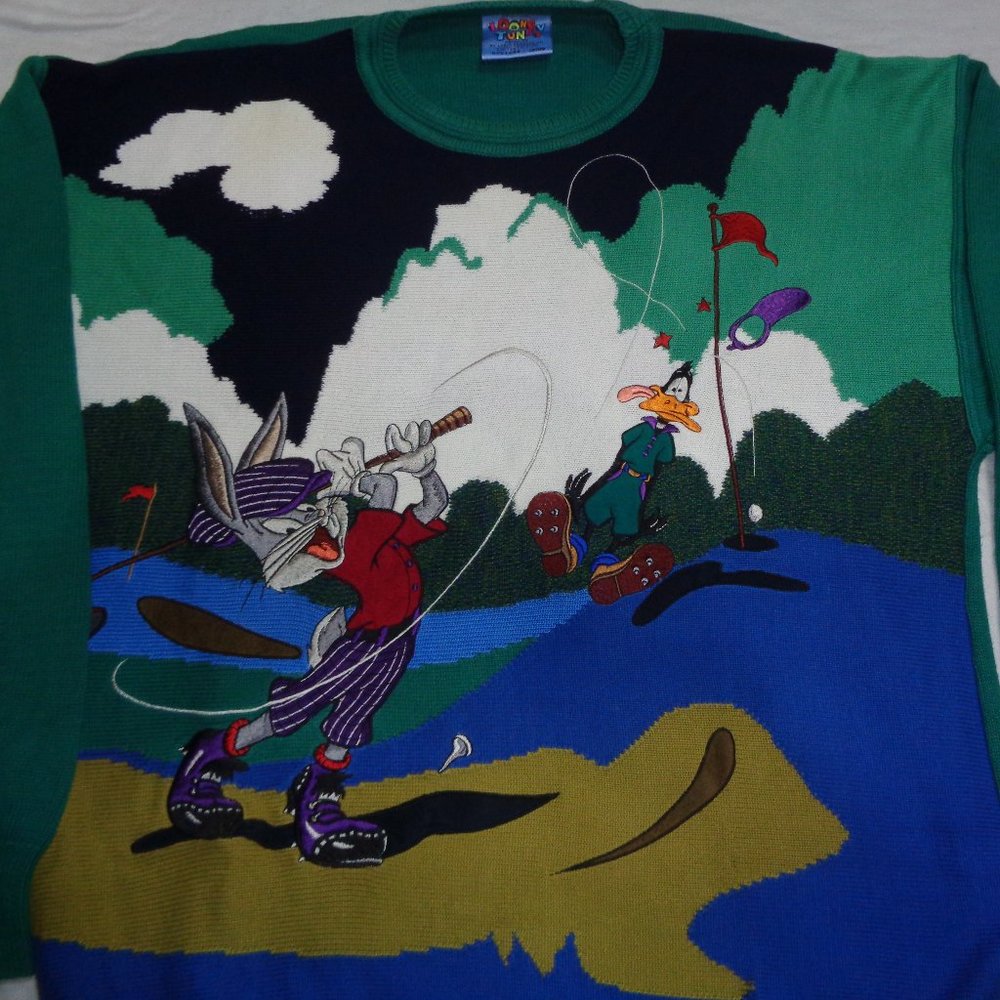 Vintage Looney Tunes Sweater Bugs Bunny Daffy Duck Lario Limited Edition…